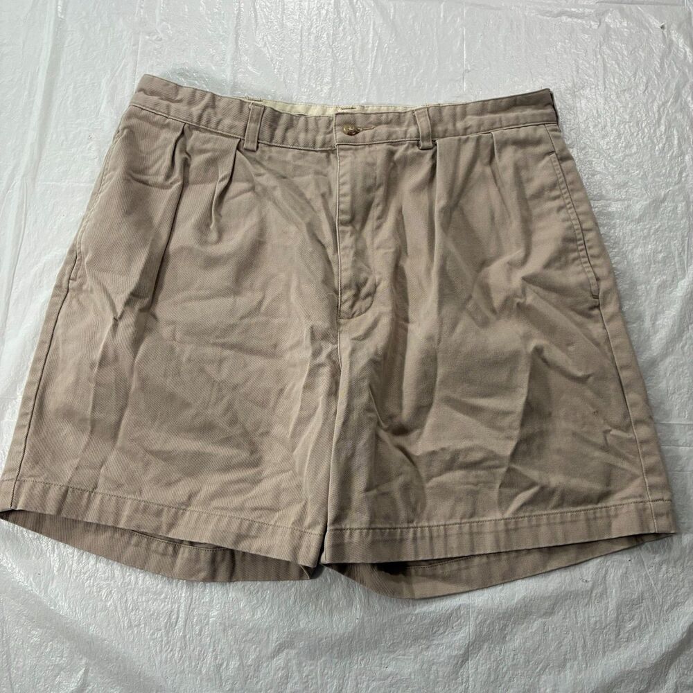 Vintage Polo Ralph Lauren Andrew Shorts Men's 36x6 Khaki Chino Classic Pleated